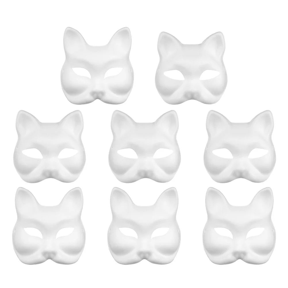 

8Pcs DIY Blank Paintable Masks White Paper Animal Halloween Masquerade Cosplay Party Art Supplies Animal Masks for Crafts