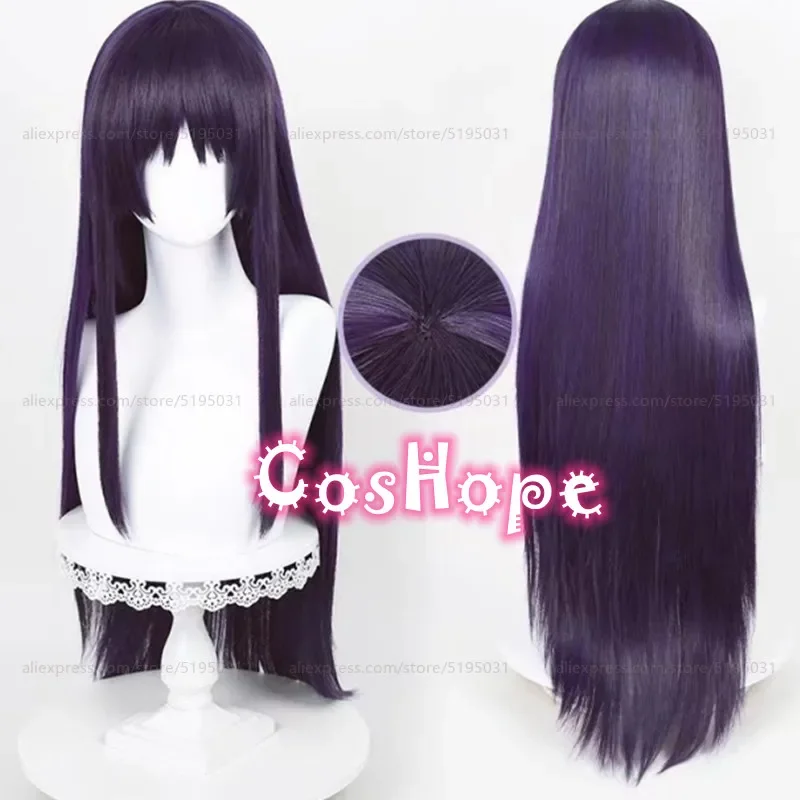 Touma yamaesomon cosplay wig 80cm long straight black purple wig cosplay anime cosplay wigs heat resistant synthetic wigs