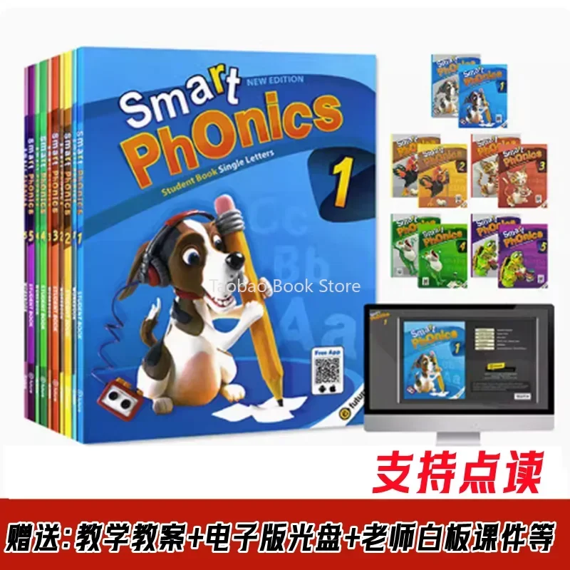 Smart Phonics Natural Spelling Children\'S English 1/2/3/4/5 Teaching Materials Full Set of English Educational Books Livre