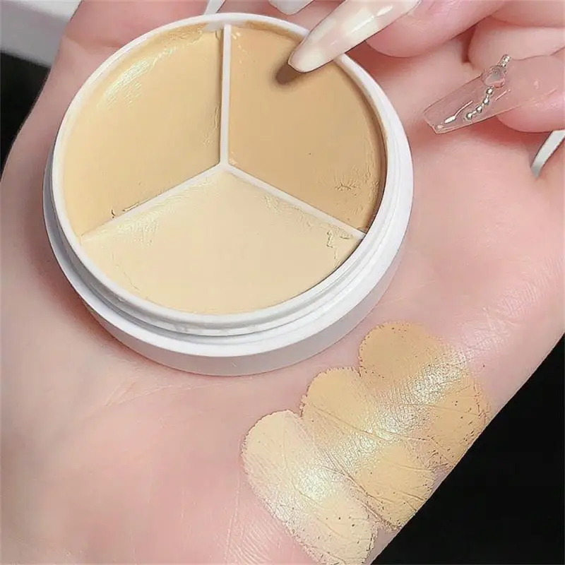 3-Color Concealer Palette Moisturizing Long Lasting Dark Circles Acne Pores Cover Highlighter Cosmetics Concealer Face Makeup