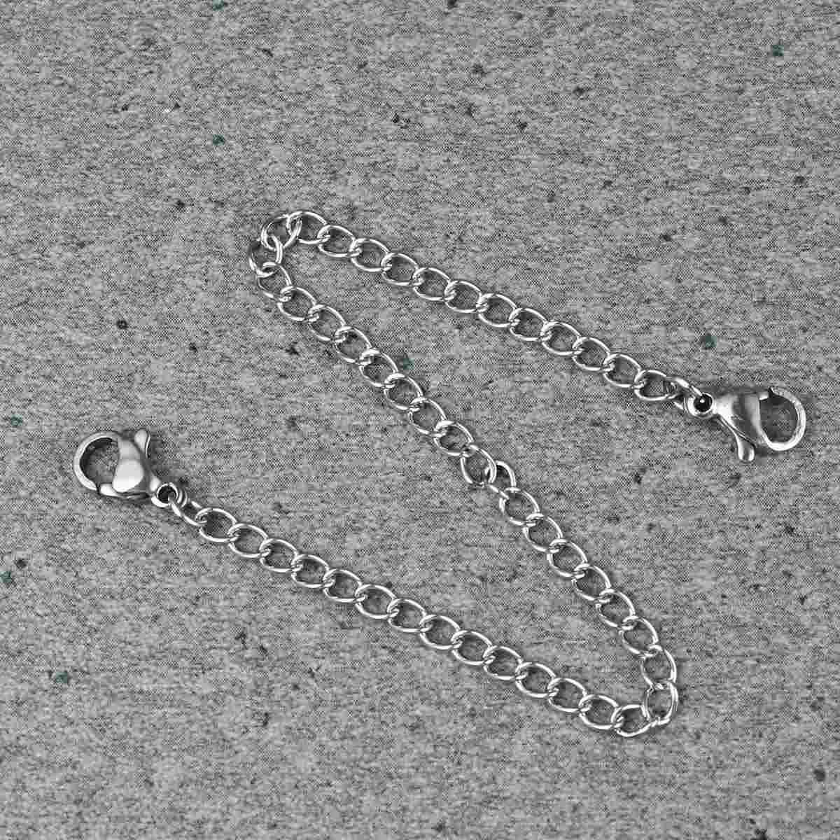 

6 Pcs Lanyard Chain with Clasp Buckles Extender Lobster Claw Necklace Extension Bracelet Silver Man