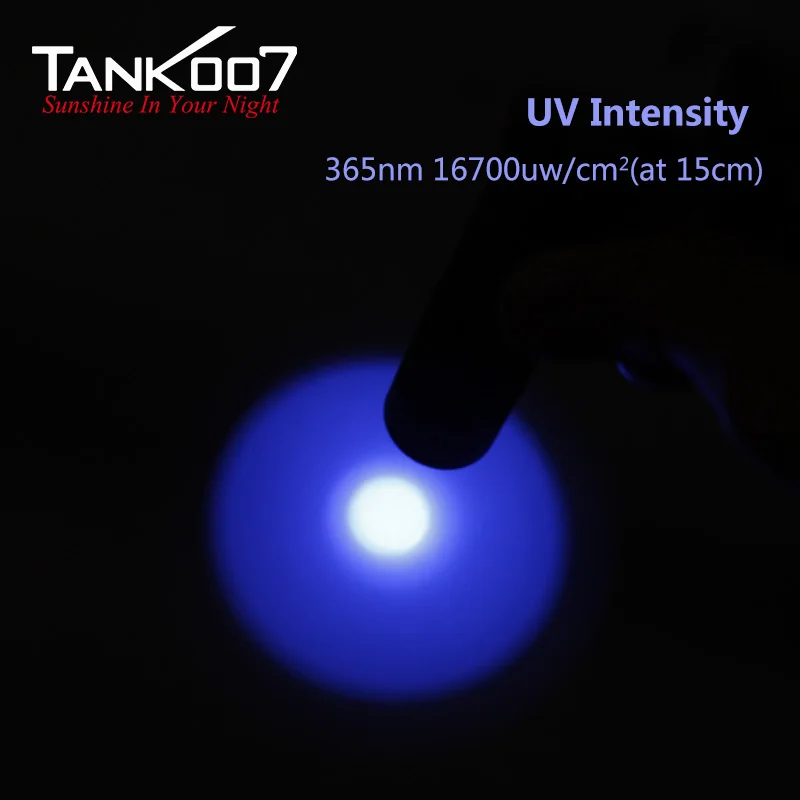 مصباح LED بالأشعة فوق البنفسجية عالي الطاقة ، Tank007 ، 395nm ، كشف التتبع ، الأحجار الكريمة ، تحديد اليشم ، ضوء الأشعة فوق البنفسجية 365nm