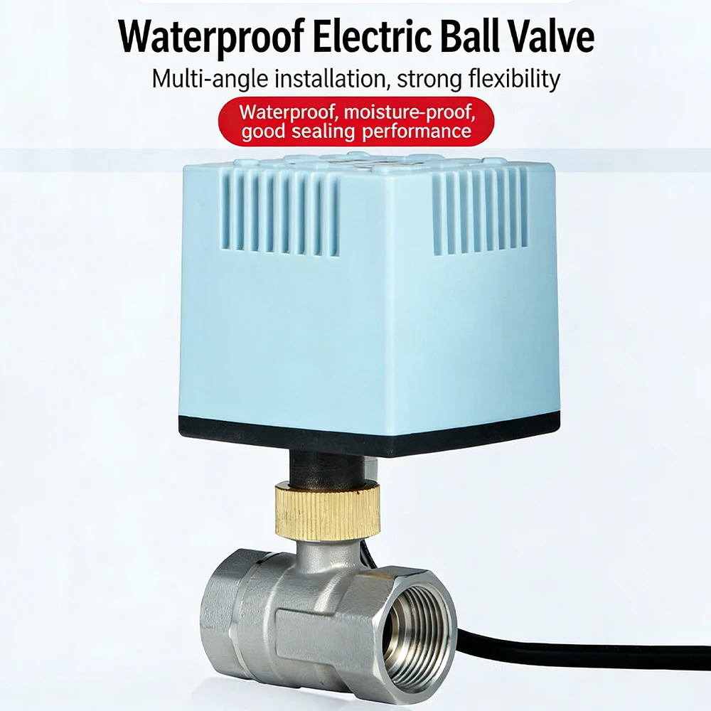 High-temperature Resistant Electric Ball Valve,IP67 Waterproof, Stainless Steel Electric Valve,fan Coil Electric 2ways Valve