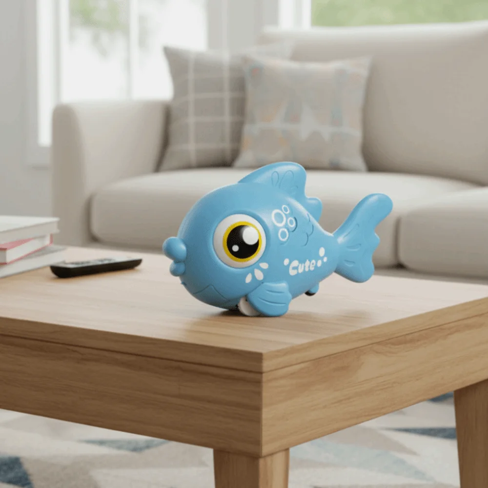 Cartoon Design Electric Simulation Fish with Sound and Light Electric Powered Electric Fish Swinging Action