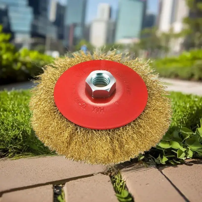 

Проволочная щетка со стальным колесом 3,100/115/125 мм для угловой шлифовальной машины; Отличный инструмент для удаления ржавчины и полировки поверхностей