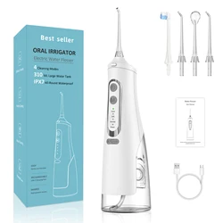 Irrigador oral usb recarregável água flosser portátil dental jato de água 310ml tanque de água ipx7 à prova dwaterproof água dentes mais limpo viagem