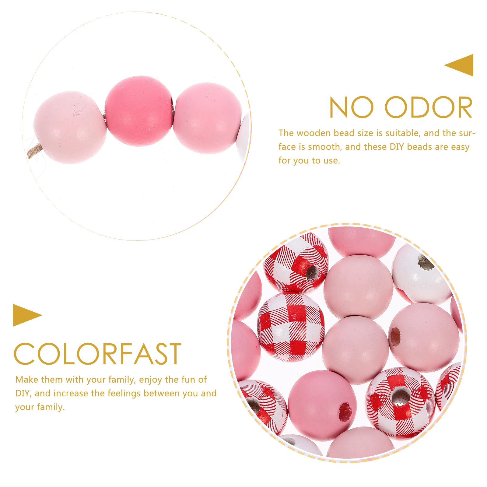 

Wooden Bead Set Beads Loose Colorful Printed Diy Jewelry for Making Accessories