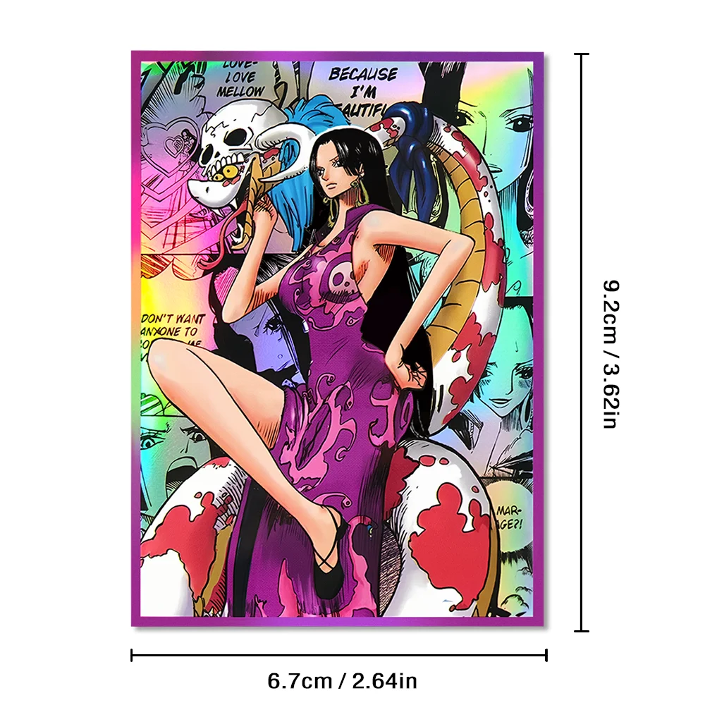 60 PCS 67X92mm Boa Hancoc Foil Anime Card Sleeves Standard Size Card Foil Trading Card Protector Compatible with PTCG/MGT