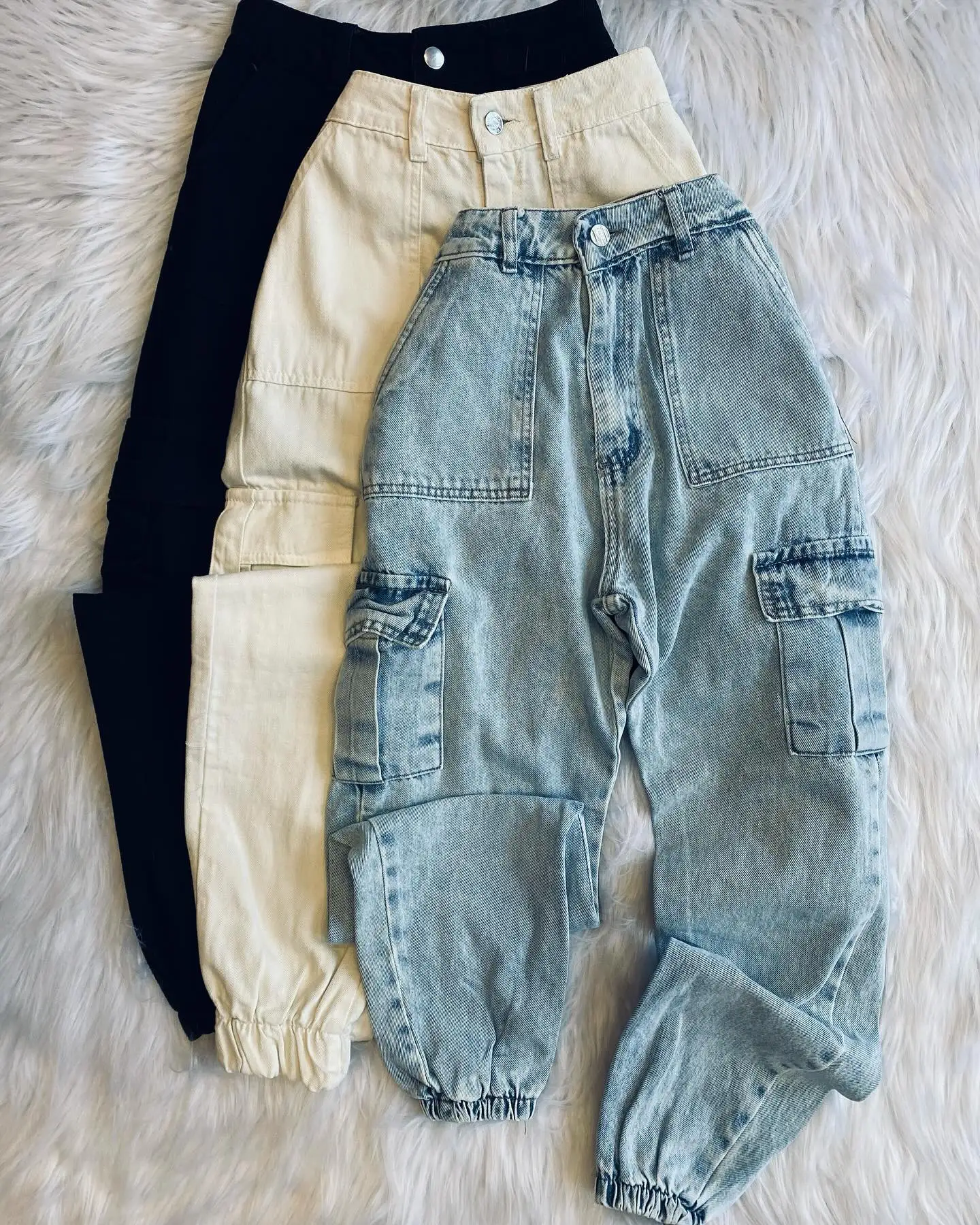 

Baggy Jeans Retro Solid Color Bound Feet Y2k High Waisted Cargo Pants Women and Men Multi Pocket Straight Slouchy Denim Pants