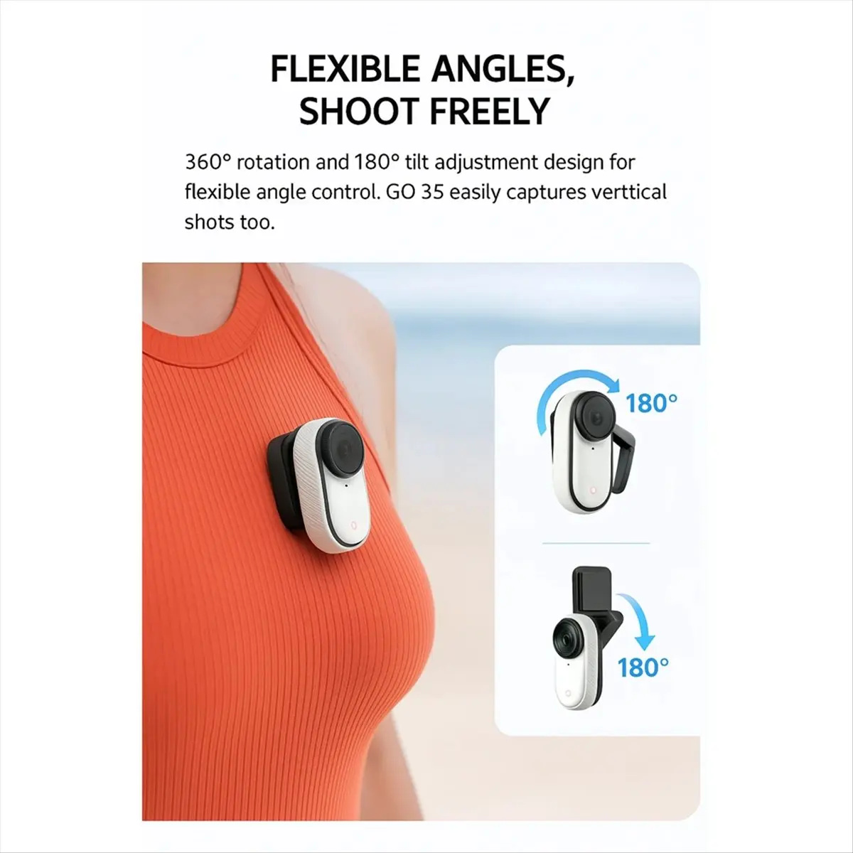 لـ GO 3 / GO 3S حامل محوري مغناطيسي 360 ° دوران كليب جبل حامل مرن #3