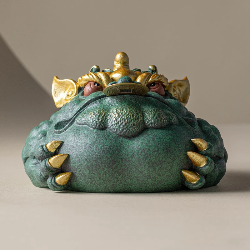 

Chinese-style Guochao Jinchan Lucky Town House Ornament Rich Oil Porch Decoration Light Luxury High-end Living Room Accessories