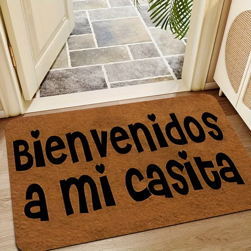 Welcome Home Non Slip Door Mats Machine Washable and Stain Resistant Carpets Suitable for Decorating Rugs in Entrance Rooms