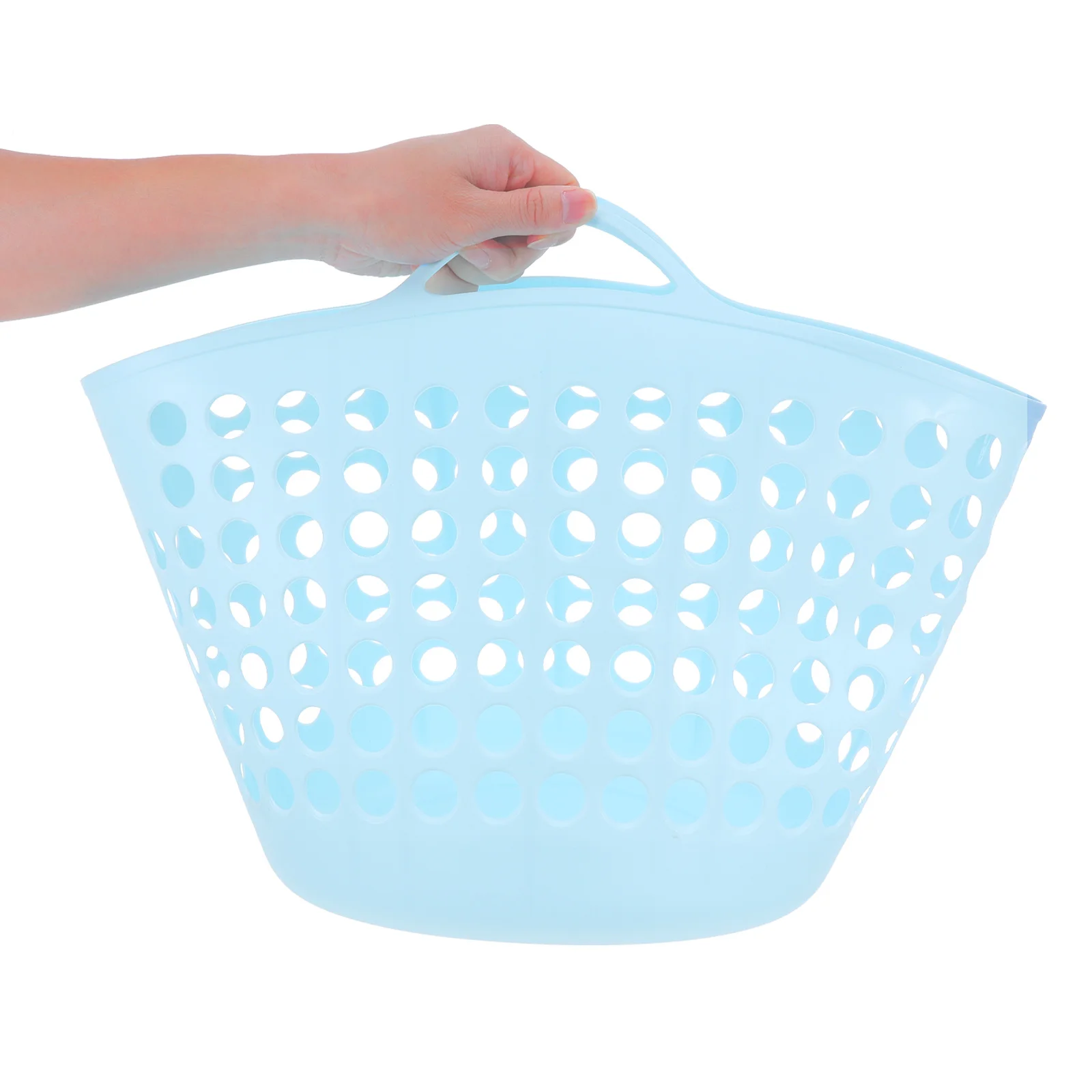 

Laundry Basket Reusable Thick Plastic Material Handle Hanging Clothes Storage Basket Bedroom Bathroom Laundry Container Hamper