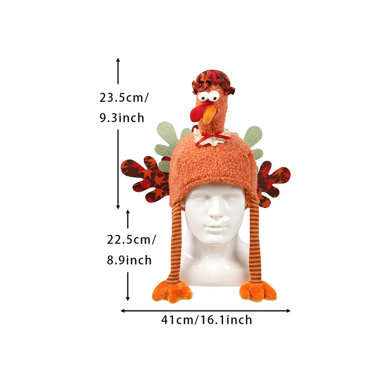 Sombrero de pavo de Acción de Gracias, gorro de terciopelo, adorno hecho a mano, disfraz suave