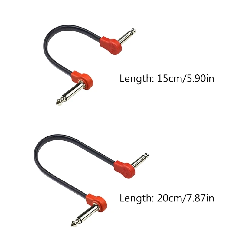 F1FD 15cm/20cm Guitar Patch Cable Practical Guitar Effects Pedal Cable Adapter 1/4in Plug Wire Plug Musical Part