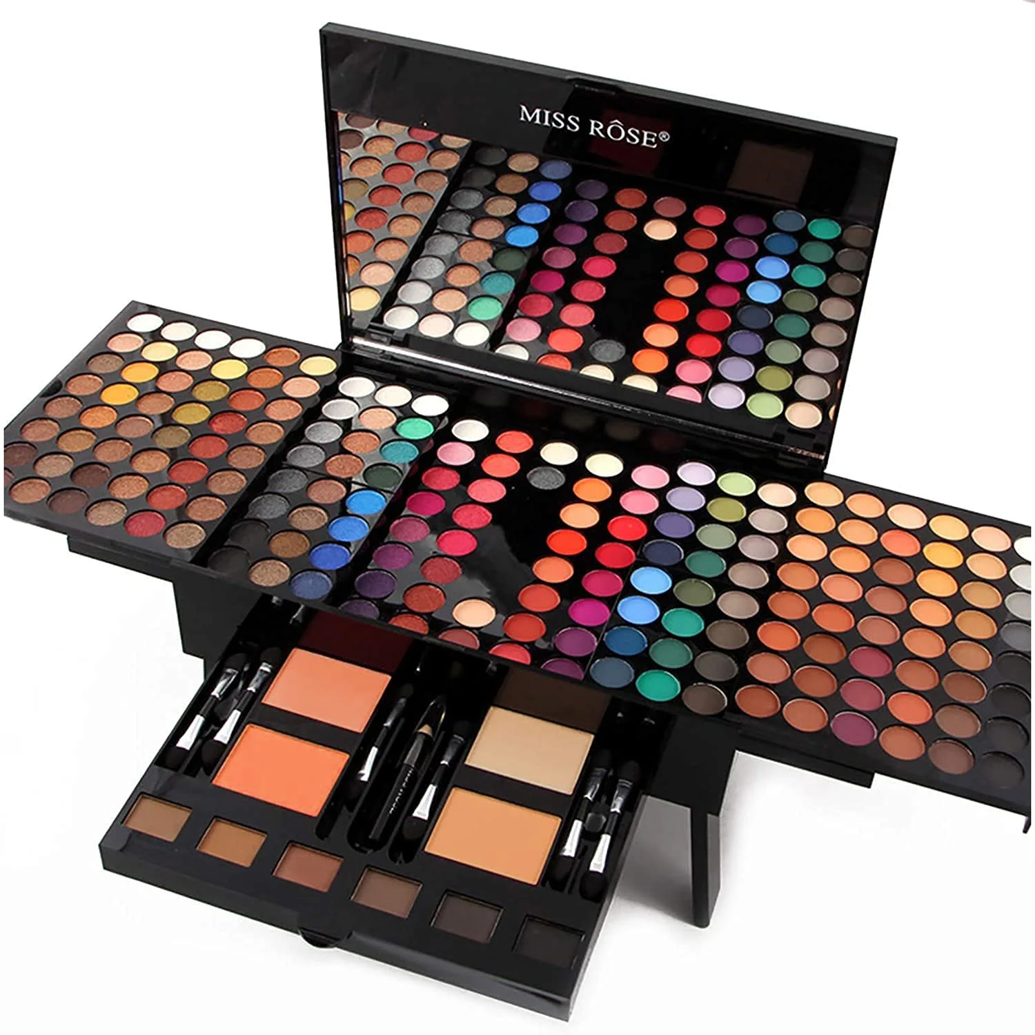 Palette de fards à paupières Piano 180 couleurs, ensemble de fards à joues mats et scintillants avec Eyeliner noir, Kit cadeau de maquillage pour la fête des mères