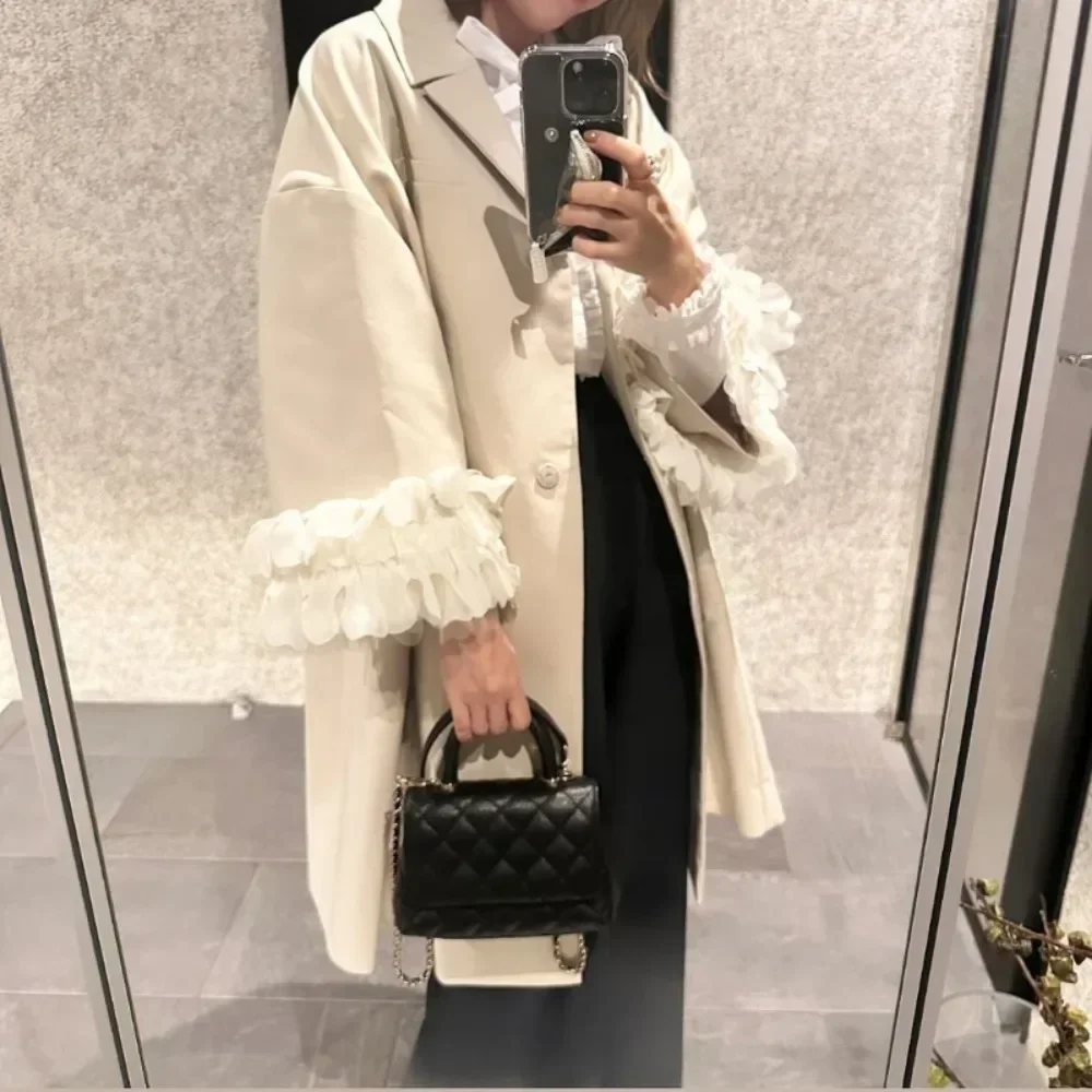 Bow Laceup Stand Collar White Shirts Fungus Patchwork Long Sleeve Blouse Japan Style Simple Elegant Office Lady All-match Blusas