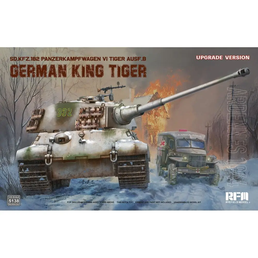 RYEFIELD MODEL RFM RM-5138 1/35 German King Tiger Ardennes 1944 (Upgrade Version) - Scale Model Kit
