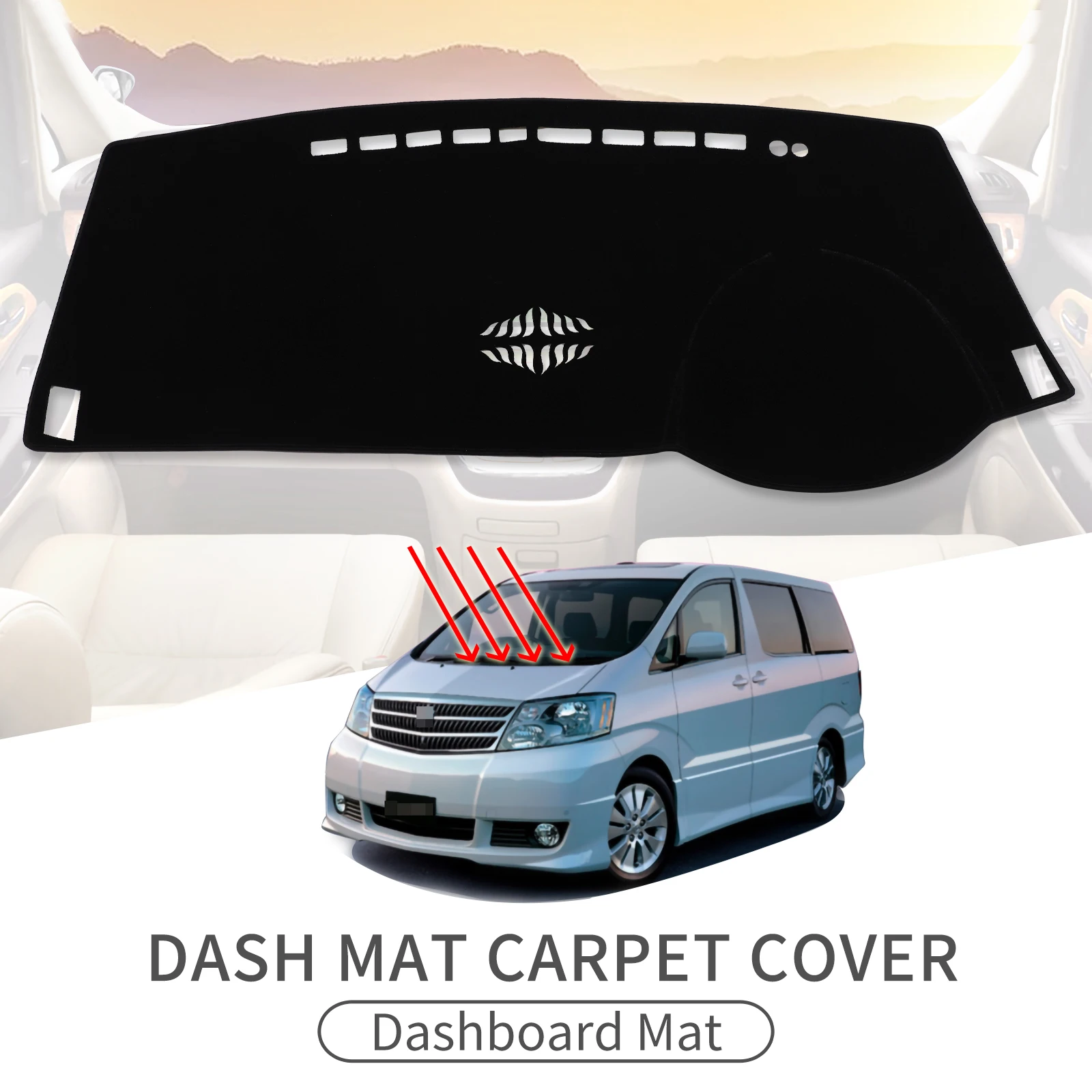 

Car Dashboard Mat for Toyota Alphard Vellfire AH10 10 2002 2003 2004 2005 2006 2007 Sunshade Protective Carpet Dash Mat Dashmat