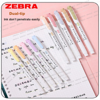 1pcs Zebra WKT7 Mildliner Highlighter Thick & Fine Double Tips Water Based Pigment Coloring Mark Pens Handbook School-acsesories