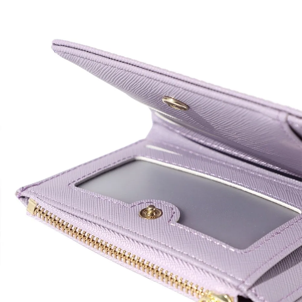 Portable PU Leather PU Coin Purse Card Pocket Korean Style Card Holders Clutch Short Coin Pouch Short Wallet Female