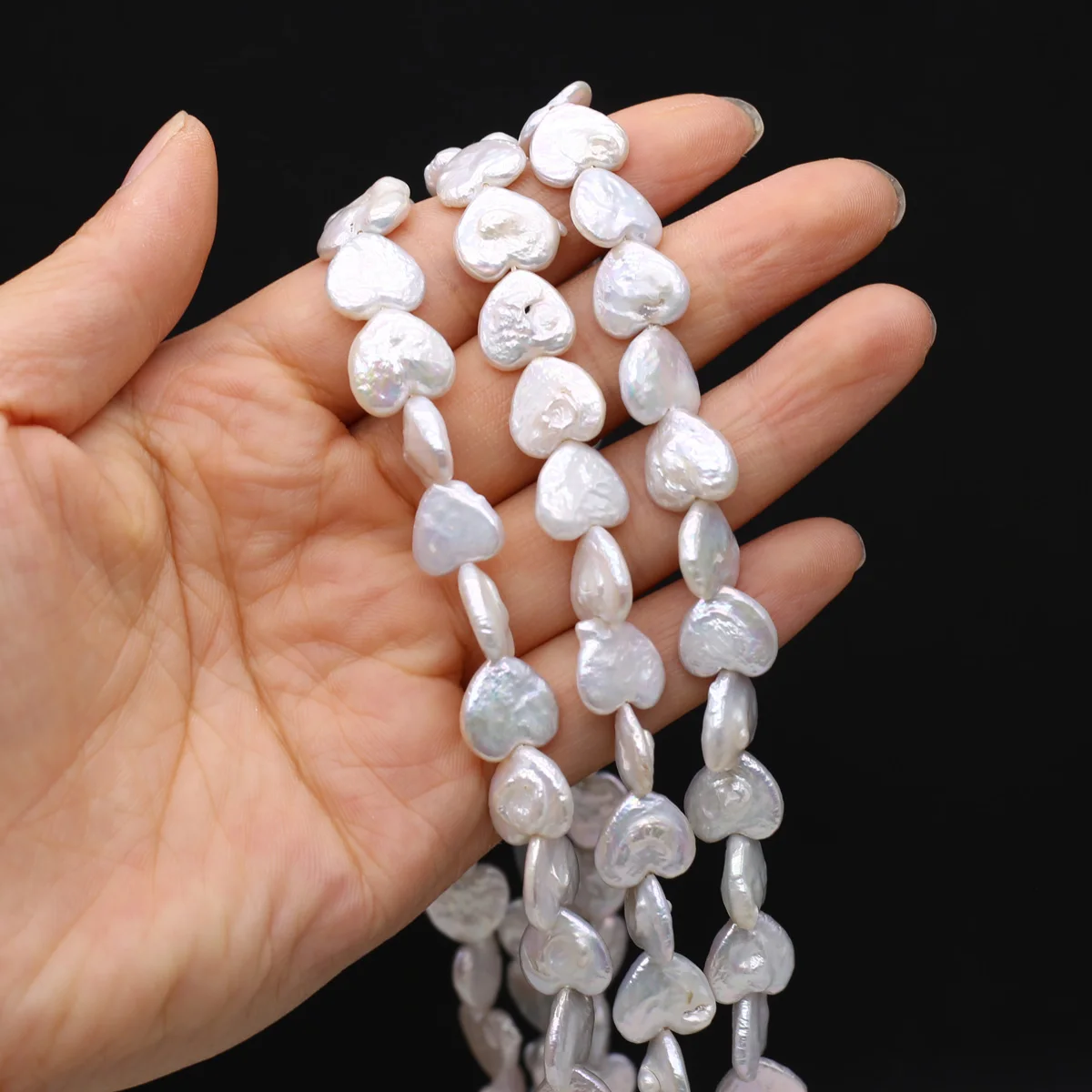 Natural Baroque Style Pearl Beads Charms Heart Freshwater Pearls for Earring Bracelet Pendant Necklace Hairclip DIY Jewelry 13''