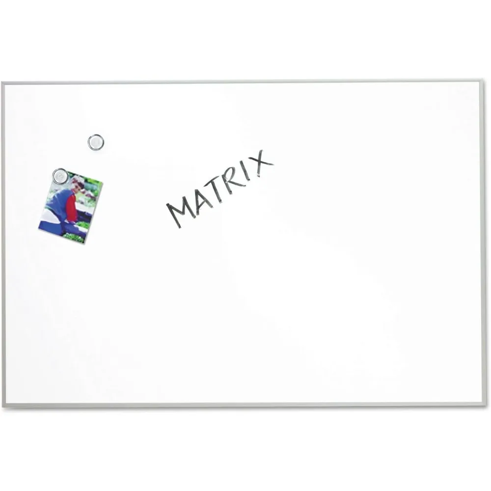 Ensemble de tableau blanc magnétique modulaire, 34 x 23, avec plateau et marqueur, cadre argenté