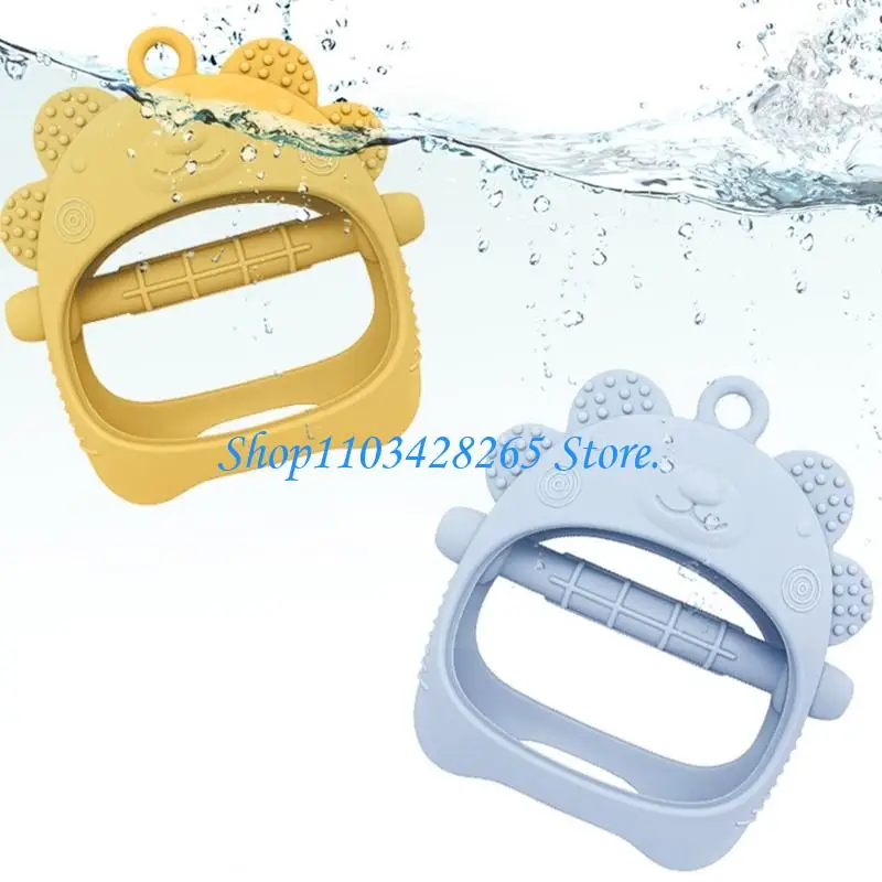 لطيف سيليكون التسنين القفازات الحيوان تصميم مضغ حارس اليد لعبة للرضع لوقف مكافحة الأكل اليد G2TE