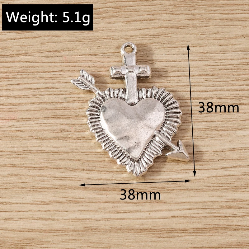 4pcs Mix Cute Alloy Love Heart Charms Pendants for Jewelry Making Drop Earrings Necklaces Bracelets DIY Handmade Crafts Supplies