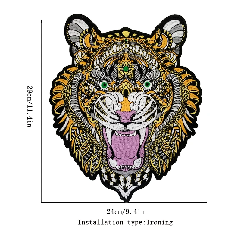 Tiger Eembroidery Ppatch, Cartoon Animal Patch,Iron On Patches , Backpack Clothing Decoration, Large Embroidery Patches