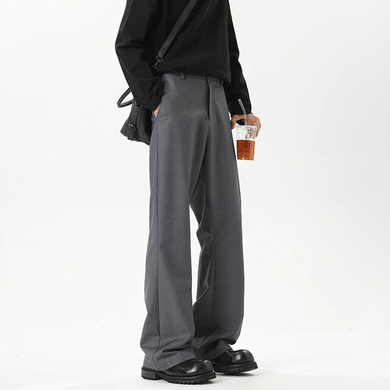 الكورية الشارع سليم صالح البدلة السراويل الرجال ربيع الخريف مزاجه رداء غير رسمية بنطلون مستقيم موضة شعبية الطابق طول السراويل #2