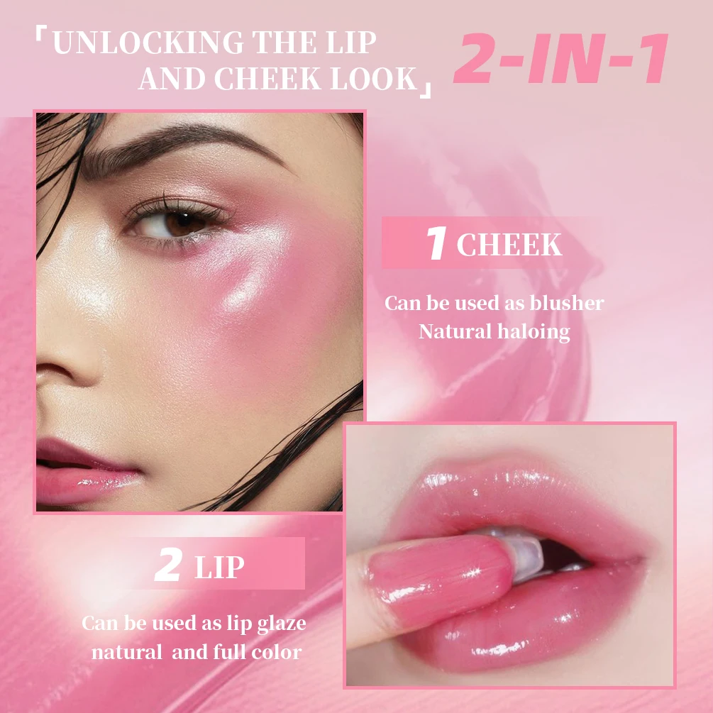 QIBEST Black Blush Balm Lipstick Moisturizing Color Change Ph Rouge Blusher Cream Natural Nude Lip Cheek Eyes Makeup Cosmetics