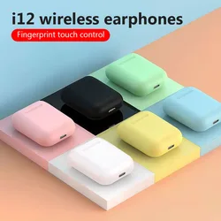 Bluetooth 5.0 i12ノイズキャンセル,ワイヤレスヘッドセット,ステレオ,タッチコントロール,Xiaomi, Samsung, iPhone,新品用