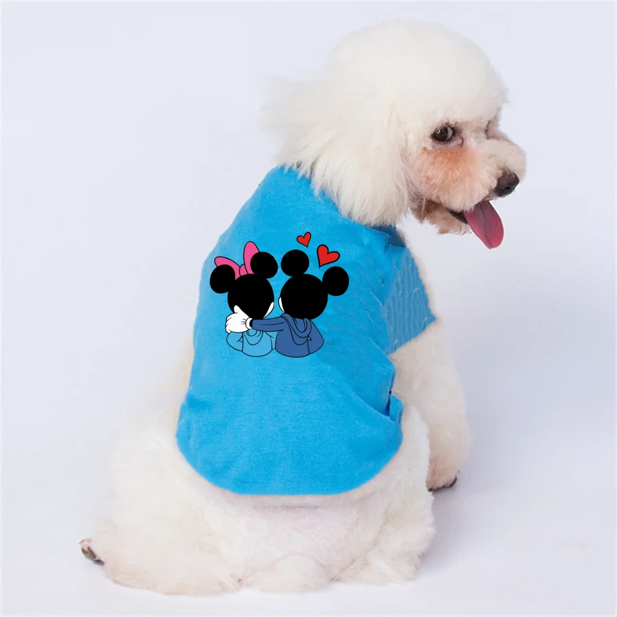 1pc   Mickey and Minnie's back view print pet short sleeved 