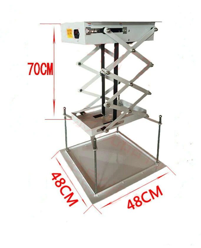 110/220V 70CM Projector Bracket Motorized Electric Lift Scissors Projector Ceiling Mount Projector Lift With Wireless Remot