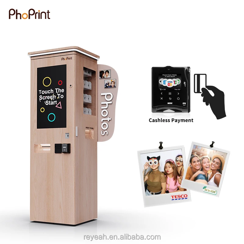 Phoprint بيع المصنع مباشرة مركز التسوق صور كشك Led إطار الدفع كابينة تصوير مع قارئ البطاقات
