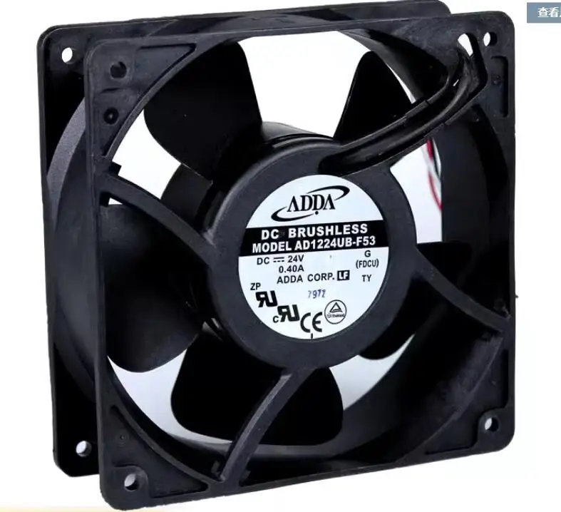 

ADDA AD1224UB-F53 DC 24V 0.40A 120x120x38mm 3-Wire Server Cooling Fan