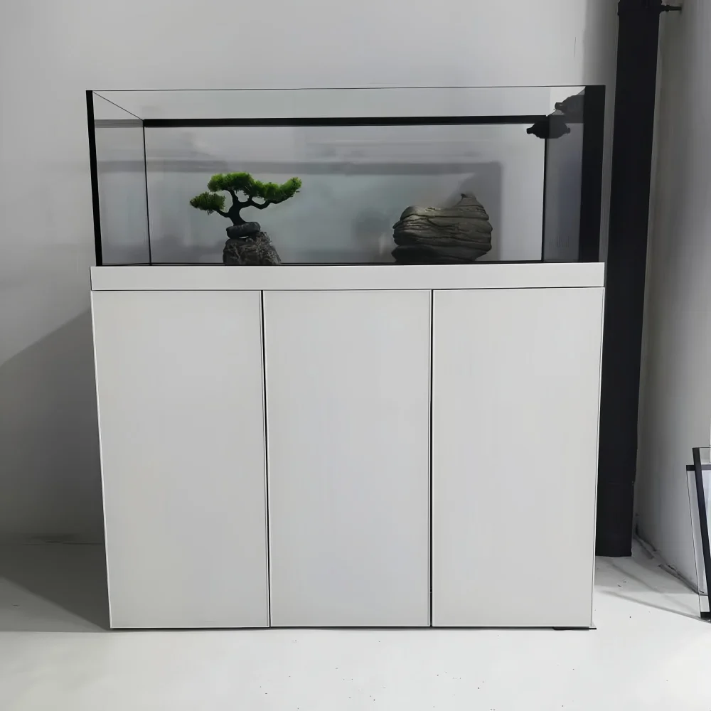 Elegant Small Detail Large Fish Tank Floor Standing Room Partition Smart Control LED Lighting Aquarium