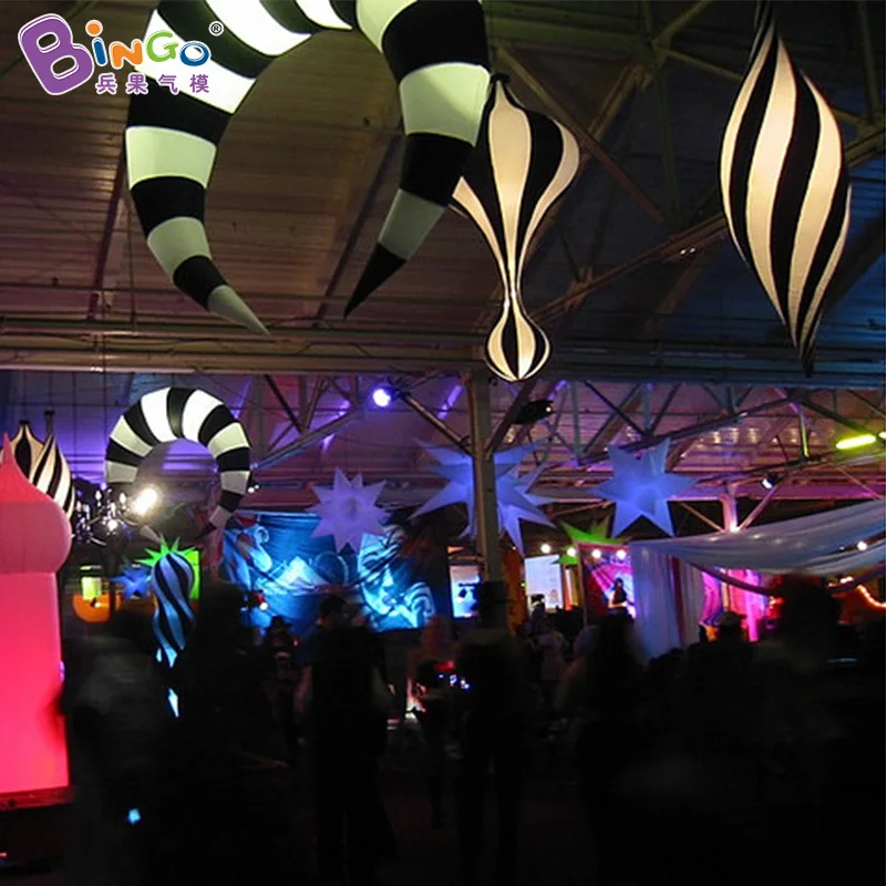 

Inflatable Decoration Hanging Spiral Shape for Wedding Party Stage Decoration Inflatable Stripe Light Balloon/Star