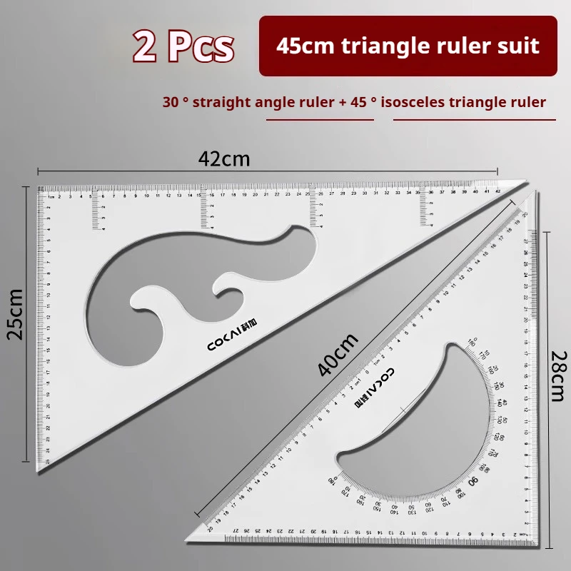 Triangle Ruler Measurement Tool Isosceles Triangle Hand-drawn Triangle Board Professional Square Protractor Woodworking Tools