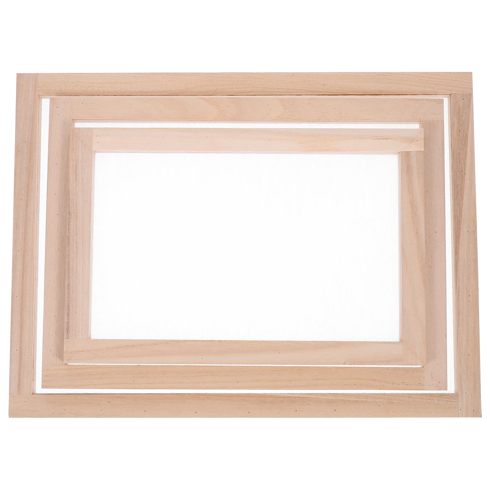 

3Pcs Wooden Paper Making Frame Mesh Screen Precise Pulp Distribution DIY Handmade Flower Pressed Art Supplies Paper Flower Maker