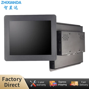 Zhixianda 9.7 10 inch Industrial Panel Mount 1024x768 IPS Resistive Capacitive Touch Screen Monitor with VGA HDMI Interface