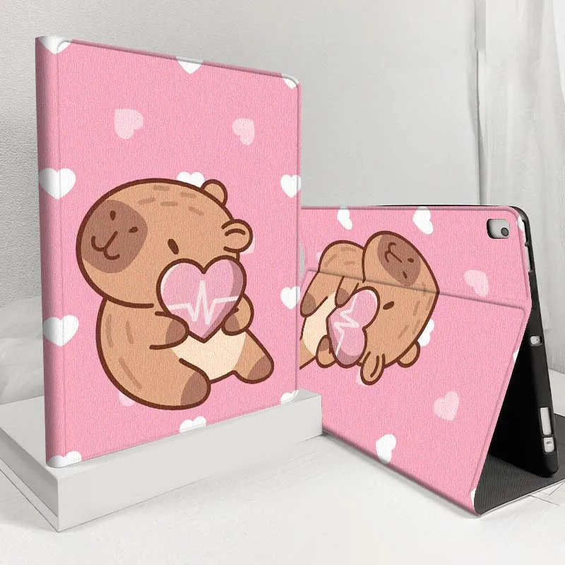 Cartoon Heart Capybara Soft For Samsung Galaxy Tab S11 S10 S9 S8 S7 S6 A11 A9 A8 A7 Lite FE Plus Inch Tablet Case