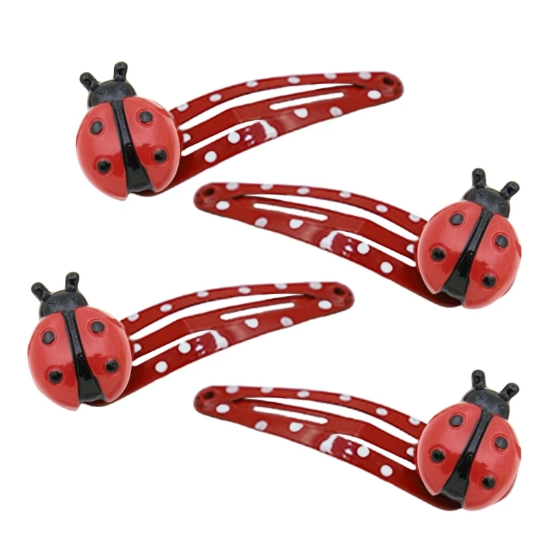 3D Ladybugs Hairclip Side Hair Pin Adult Kids Holiday Celebrating Barrettes 4PCS Dropsale