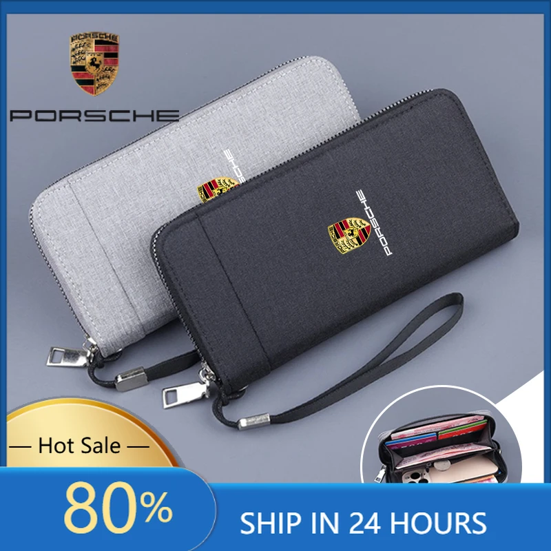 

Interior Stickers Fot Porsche Car Emblem Men Coin Purse Wallet Credit ID Card Bag Coin Purse For Porsche 911 Cayenne Carrera-GT