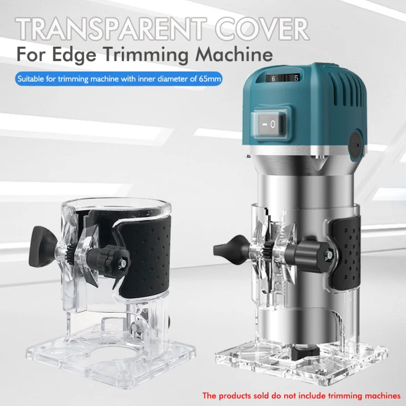 Clear trim router base guard, laminate trimmer cover, engraving machine protective housing – power tool accessories.