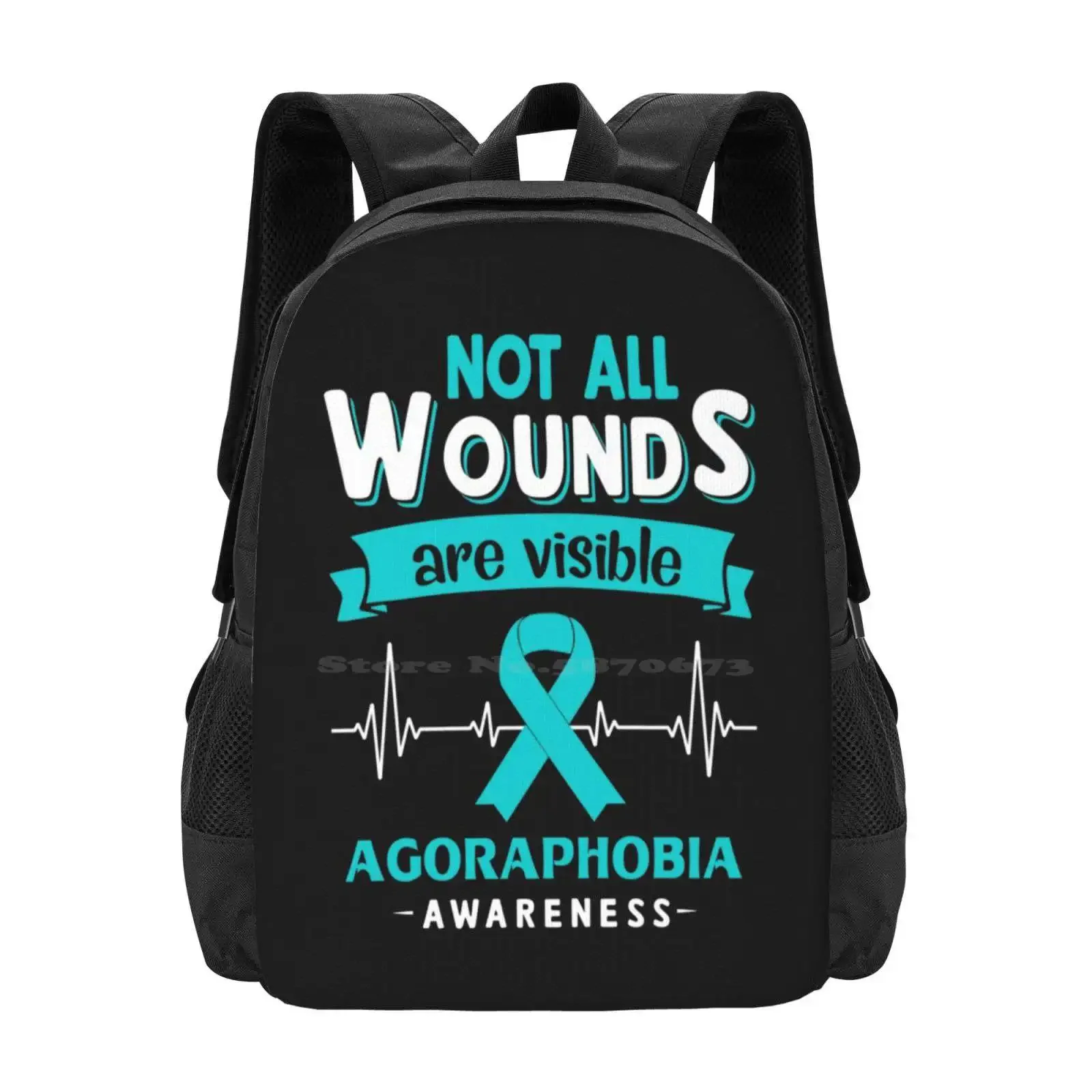 الوعي Agoraphobia ليس كل الجروح مرئية رائجة البيع حقيبة مدرسية على ظهره حقائب الموضة Agoraphobia الشريط Agoraphobia #1