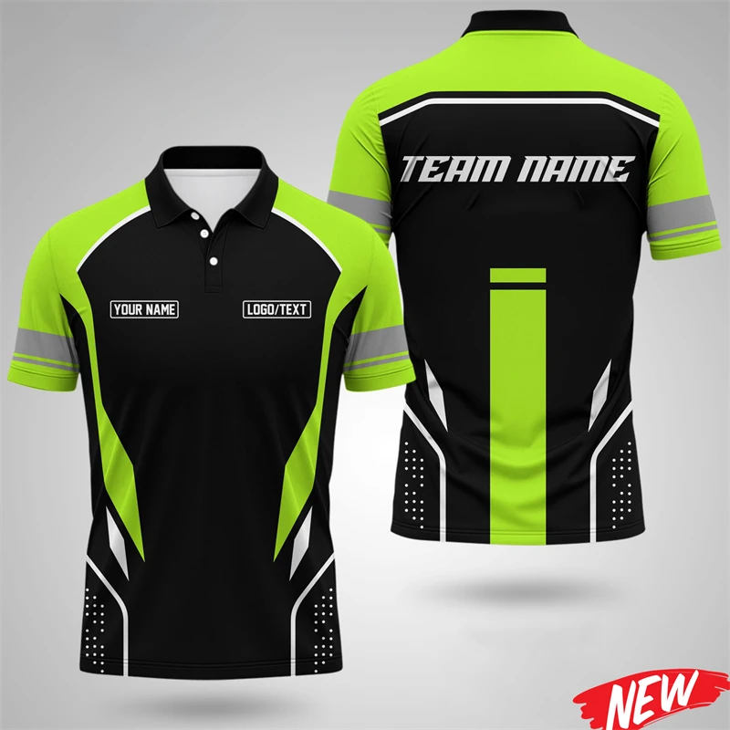 Custom Name Logo Polo Shirt Men Quick Dry Polyester Short Sleeve Personalized Team Uniform Sportswear Casual Lapel Polo Shirt