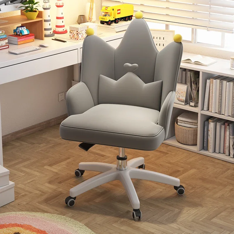 Candy Colored Desk Swivel Chair Thickened Seat Cushion Backrest Sofa Elevated Bedroom Makeup Armchair Comfortable Dormitory