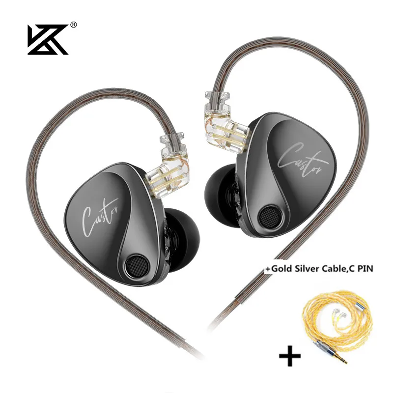 新しい KZ キャスターインイヤー HiFi イヤホン 2DD ダイナミック